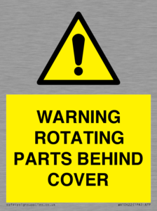 WARNING ROTATING PARTS BEHIND COVER